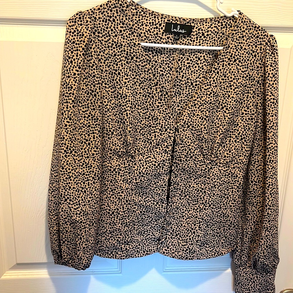 Lulus cheetah print blouse , size small